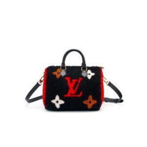 Louis Vuitton Monogram Teddy Speedy Bandouliere Black 30Cm