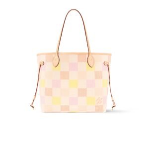 Louis Vuitton Neverfull Mm Damier Canvas Peach 31Cm N40668