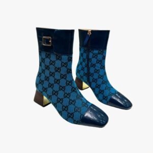 Gucci Women's Gg Canvas Ankle Boot Denim Blue