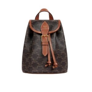 Celine Mini Backpack Folco In Triomphe Canvas And Calfskin Tan 197662Cas04Lu