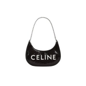 Celine Medium Ava Chain In Sequins With Celine Black 199583Enq38Aw