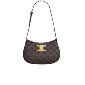 Celine Medium Tilly Bag In Triomphe Canvas And Calfskin Tan 21Cm 115702Cuz 04Lu