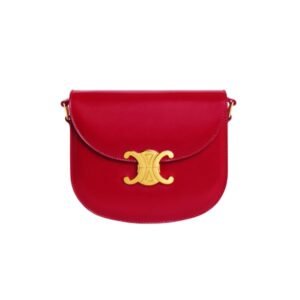 Celine Besace Clea In Shiny Calfskin Red 18Cm