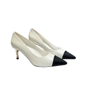Chanel Pearl Embellished Heel Pumps White