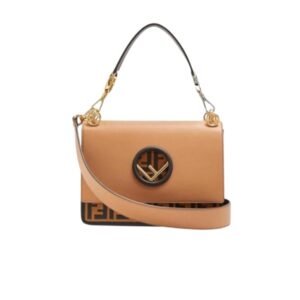 Fendi Ff Logo Bottom Brown Bag 22Cm