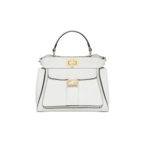 Fendi Peekaboo Mini Bag Leather Bag With Baguette Pocket White 23Cm 8Bn244Amcxf0K7E