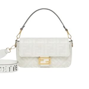 Fendi Baguette Ff Canvas Bag White 28Cm 8Br600Amcdf1Cfk
