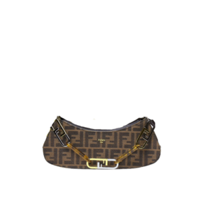Fendi O'Lock Swing Shoulder Bag Dark Brown 32Cm