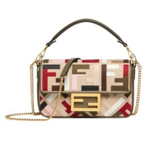 Fendi Baguette Multicolour Canvas Bag With Ff Embroidery Multicolour 18Cm 8Bs017Anh4F1Q6O