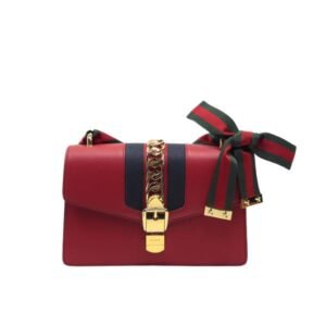 Gucci Ladies Sylvie Leather Bag In Red 20Cm 421882