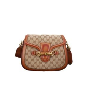 Gucci Lady Web Original Gg Shoulder Bag Beige And Light Brown Hand Stained Leather 25Cm 383848 Kh1Va 8527