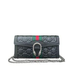 Gucci Women's Dionysus Gg Supreme Chain Bag Black 19Cm