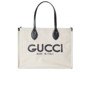 Gucci Medium Tote Bag With Gucci Print White Blue 45Cm 772176 Facvw 8941