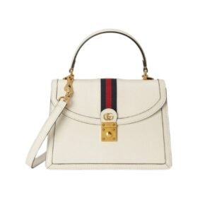 Gucci Ophidia Small Top Handle Bag With Web 25Cm White