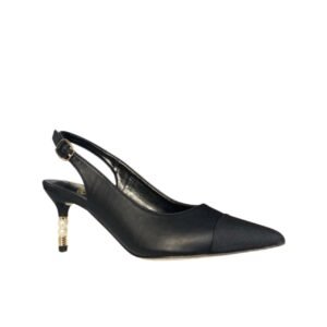 Chanel Pearl Embellished Slingbacks Calfskin Black