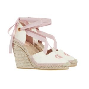 Gucci Gg Canvas Wedge Espadrilles Pink
