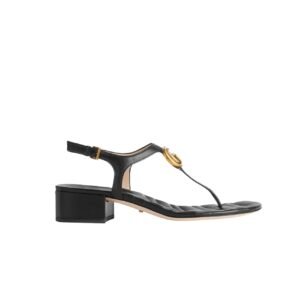 Gucci Double G Sandal Leather Black 674840 Bko00 1000