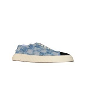 Chanel Cc Sneakers Mix Denim Blue