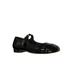 Chanel Mary Jane Flats Ballet Shiny Black