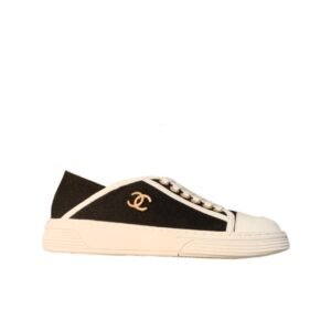 Chanel Casual Flat Sneakers Canvas Black