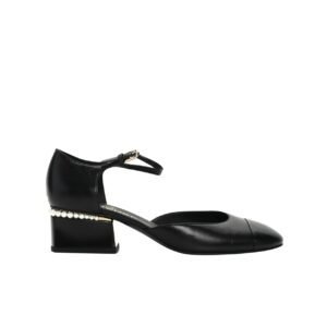 Chanel Sandals Lambskin Ivory Black G40018 - 39 Eu 8 Us 25 Cm 9 8 In