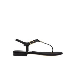 Chanel Sandals Lambskin Ivory Black G40018