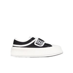 Chanel Embroidered Espadrille Leather Cap Toe Flats Black Cc - 35 Eu 4 Us 23 Cm 9 In