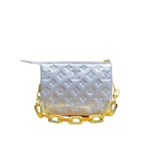 Louis Vuitton Monogram Puffy Lambskin Coussin Bb Silver 21Cm M59277