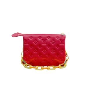 Louis Vuitton Monogram Puffy Lambskin Coussin Bb Red 21Cm M59277