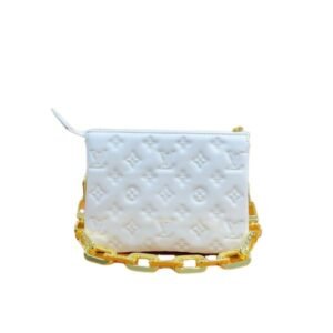Louis Vuitton Monogram Puffy Lambskin Coussin Bb White 21Cm M59277