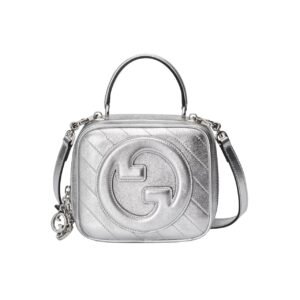 Gucci Blondie Small Top Handle Bag Silver Leather 17Cm 744434 Aacbo 8106