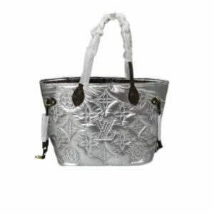 Louis Vuitton Neverfull Pillow Handbag Silver 33Cm