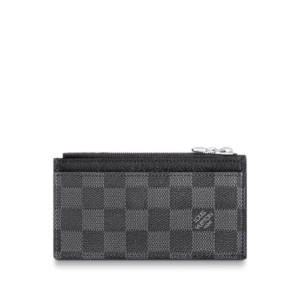 Louis Vuitton Coin Card Holder Black And Grey 14.5Cm N64038
