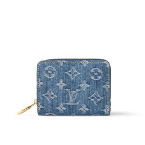 Louis Vuitton Lou Wallet Monogram Denim Blue 11Cm M83160