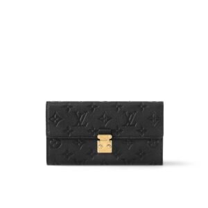 Louis Vuitton Sarah Wallet Monogram Empreinte Black 19Cm M82638