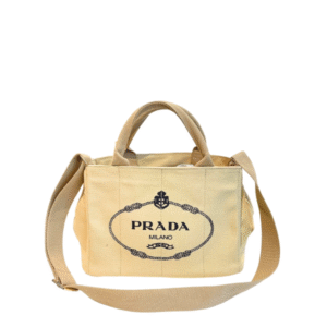 Prada Canapa Tote Canvas Bag In Beige 29Cm