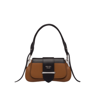 Prada City Calfskin Sidonie Shoulder Bag Brown And Black 28Cm 1Bd168