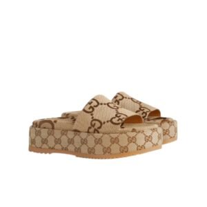 Gucci Women's Platform Slide Sandal Camel 623212 Uko00 2580