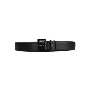 Saint Laurent YSL Leather Belt Black