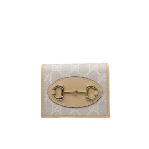 Gucci Horsebit 1955 Card Case Wallet Beige ?621887 92Tcg 9761