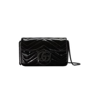 Gucci Gg Marmont Patent Super Mini Bag Black Patent 476433 Aacde 1000