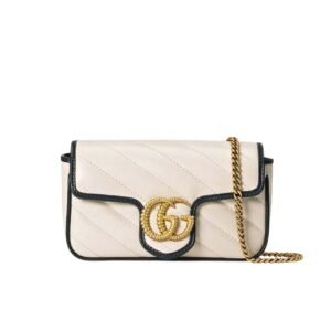 Gucci Marmont In White And Dark Blue 22Cm