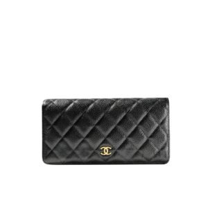 Chanel Black Quilted Lambskin Classic Long Flap Wallet 19.5Cm