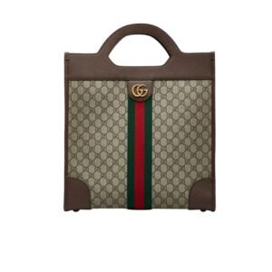 Gucci Gg Supreme Ophidia Vertical Tote Brown 33Cm