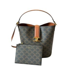 Celine Medium Louise Bag In Smooth Triomphe Canvas Calfskin Tan 23Cm