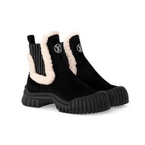 Dior Women D Fame Heeled Ankle Boot Suede Calfskin Black