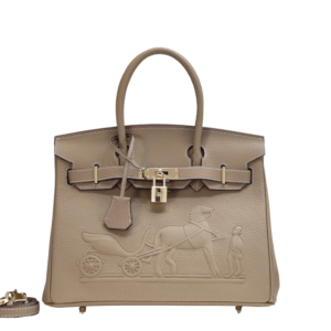 Hermes Birkin 30CM Taupe Horse Draw Carriage Embossed