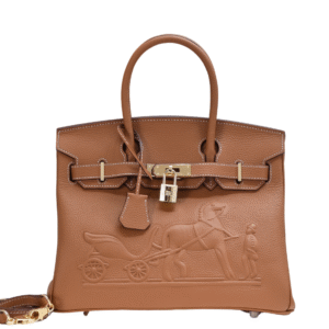 Hermes Birkin 30CM Brown Horse Draw Carriage Embossed