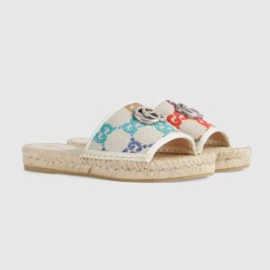Gucci Women's Gg Espadrille Slides 678037 Uft70 8470