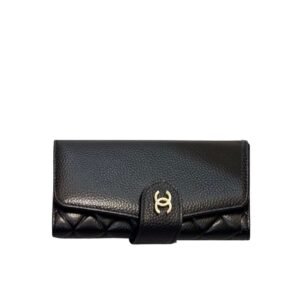 Chanel Long Flap Wallet Black 19Cm